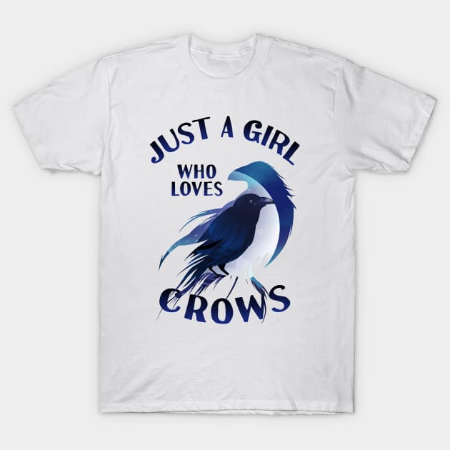 Just A Girl Who Loves Crows Animal Gift Crow Lover T-Shirt T-Shirt by Tesszero